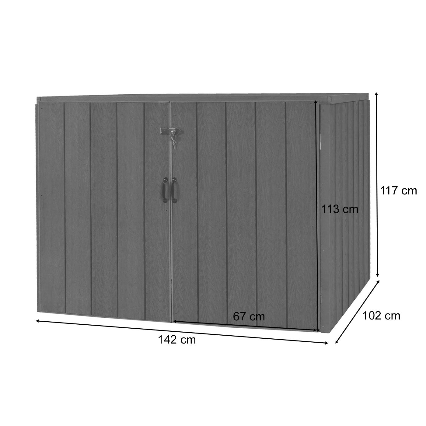 Cosmo Casa - Afvalcontainerbekleding - Premium - WPC & Metaal - Bruin