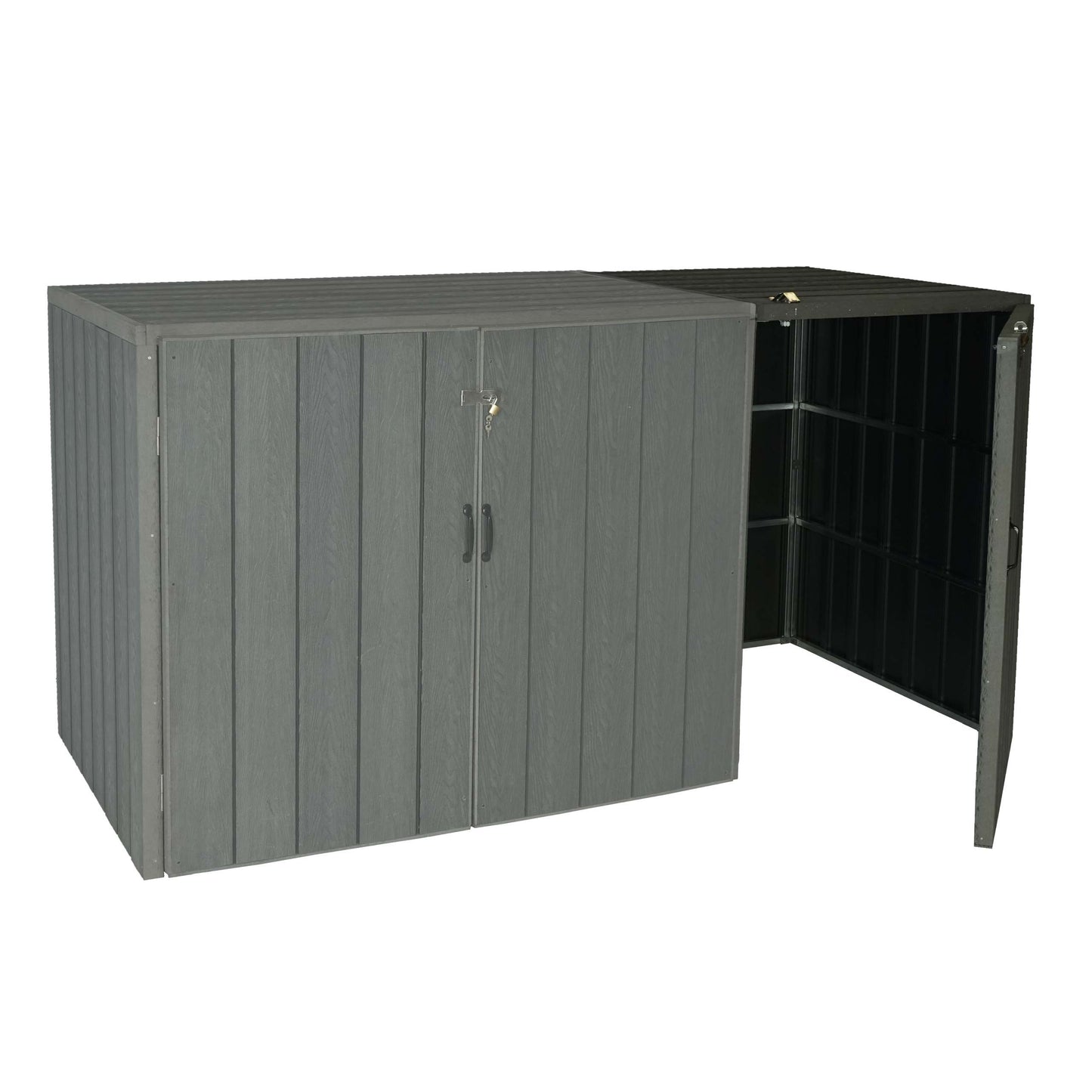 Cosmo Casa - Afvalcontainerbekleding - Verlenging - WPC & Metaal - Grijs