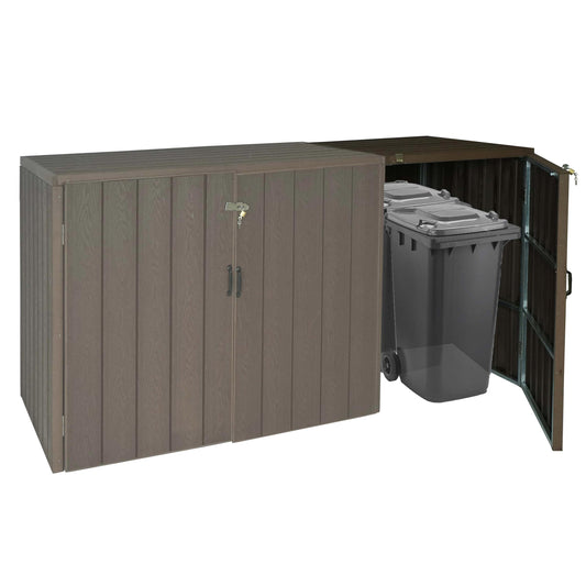 Cosmo Casa - Afvalcontainerbekleding - Verlenging - WPC & Metaal - Bruin