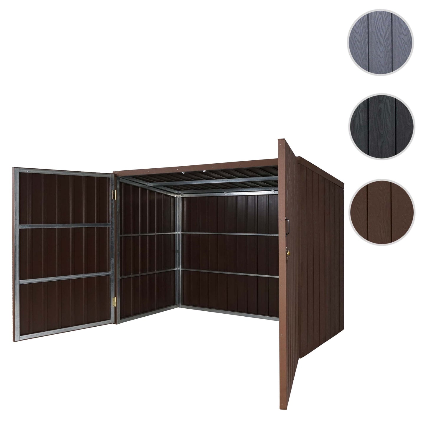 Cosmo Casa - Vuilnisbakbekleding - Opslag - WPC & Metaal - Bruin - 172×213×112 cm