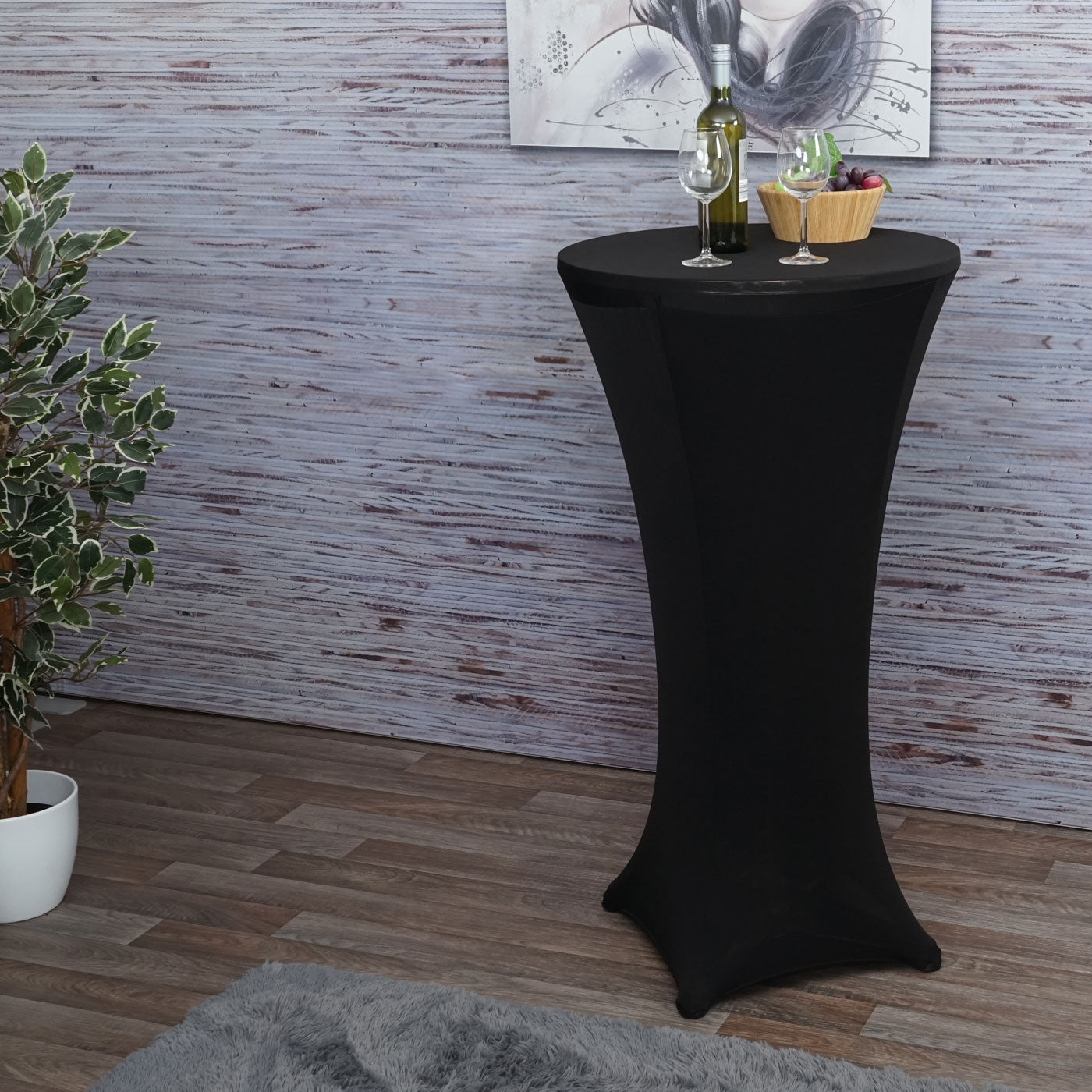 Cosmo Casa - Bartafelhoes - Elastische Tafelhoes - Textiel - Zwart