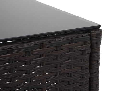 Cosmo Casa - Polyrotan Set - Balkon Tuin Loungeset Bank Zitgroep - Bruin met Crème Kussens