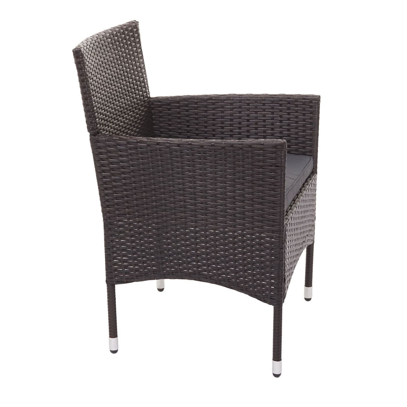 Cosmo Casa - Polyrotan Set - Balkon Tuin Loungeset Bank Zitgroep - Bruin met Donkergrijze Kussens