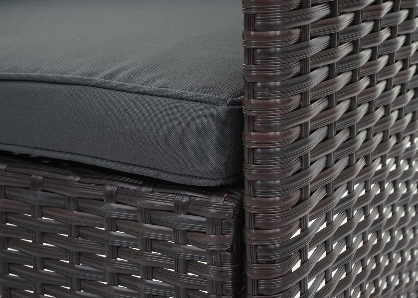 Cosmo Casa - Polyrotan Set - Balkon Tuin Loungeset Bank Zitgroep - Bruin met Donkergrijze Kussens