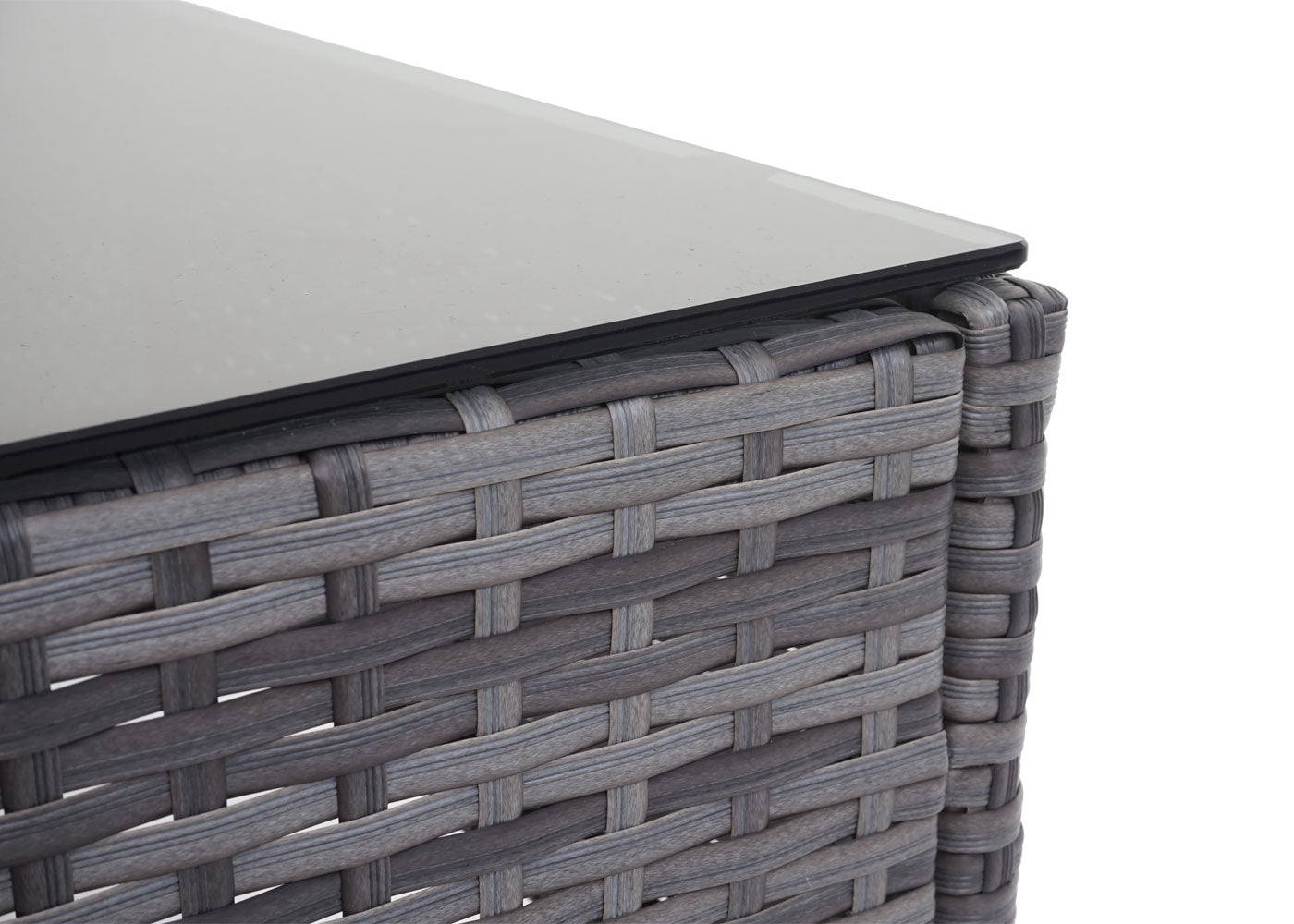 Cosmo Casa - Polyrotan Set - Balkon Tuin Loungeset Bank Zitgroep - Grijs met Crème Kussens