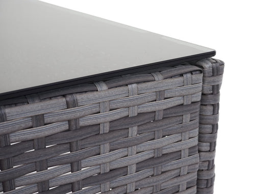 Cosmo Casa - Polyrotan Set - Balkon Tuin Loungeset Bank Zitgroep - Grijs met Crème Kussens