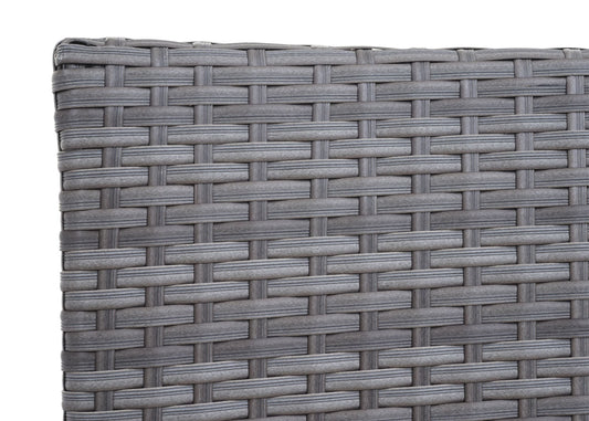 Cosmo Casa - Polyrotan Set - Balkon Tuin Loungeset Bank Zitgroep - Grijs met Crème Kussens