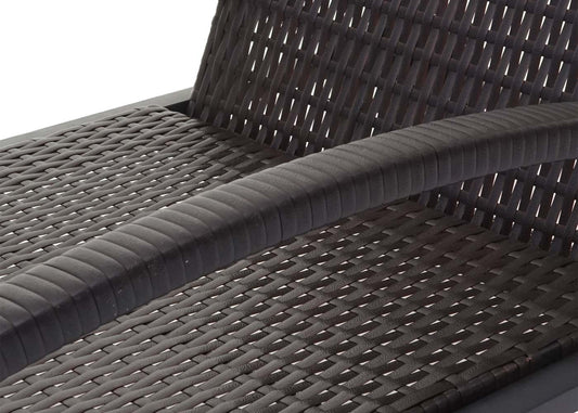 Cosmo Casa - Set van 2 Ligbedden - Relaxligstoel Tuinligstoel - Polyrotan - Bruin met Crème Beige Kussen