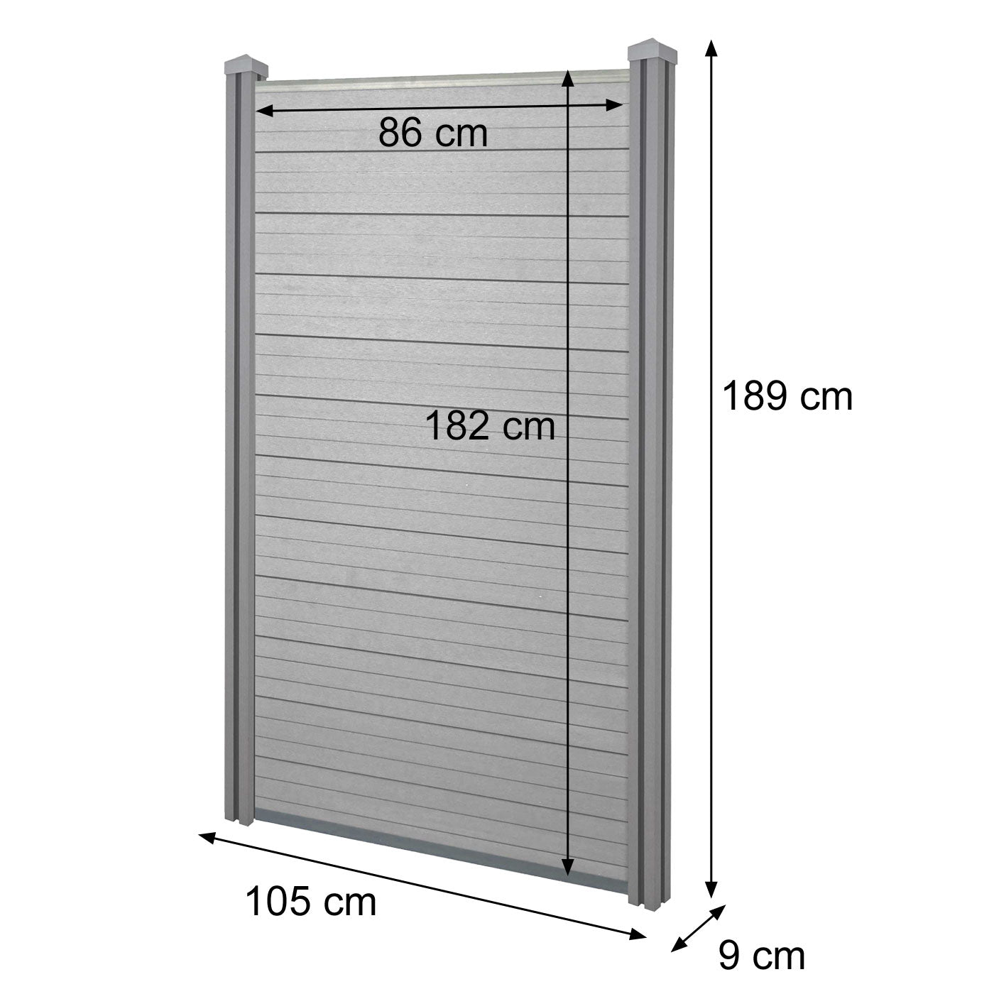 Cosmo Casa - WPC Zichtscherm Sarthe - Smal Basiselement - WPC Paal - Bruin - 100 cm