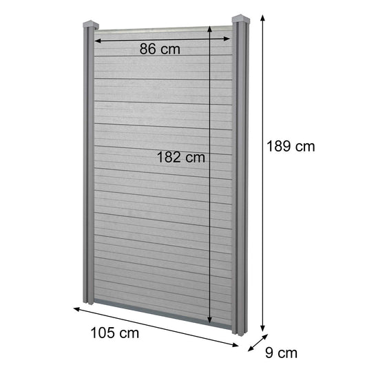 Cosmo Casa - WPC Zichtscherm Sarthe - Smal Basiselement - WPC Paal - Bruin - 100 cm