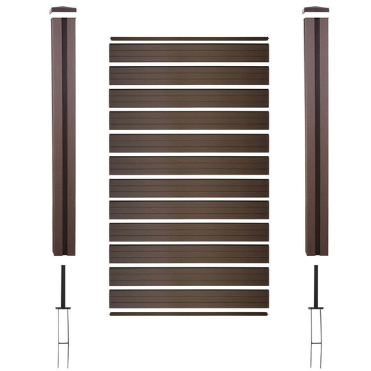 Cosmo Casa - WPC Zichtscherm Sarthe - Smal Basiselement - WPC Paal - Bruin - 100 cm