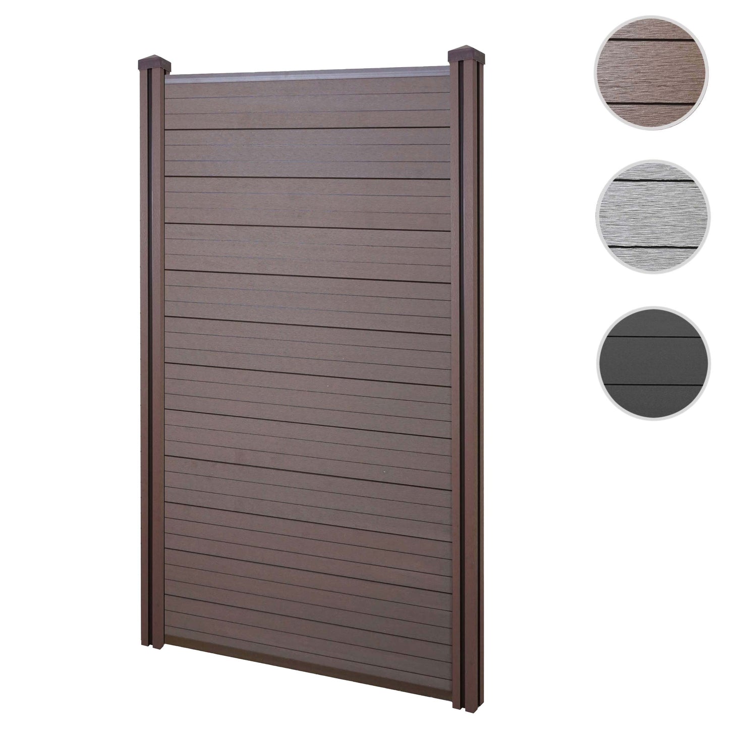 Cosmo Casa - WPC Zichtscherm Sarthe - Smal Basiselement - WPC Paal - Bruin - 100 cm