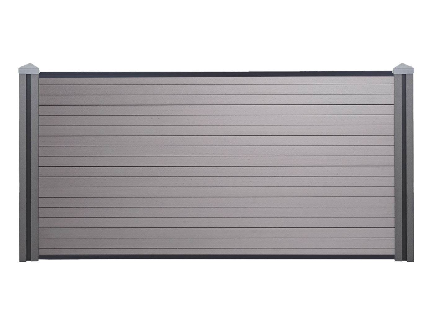 Cosmo Casa - WPC Privacyscherm Sarthe - Windscherm & Basiselement Laag - WPC Paal - Grijs - 1,95 m