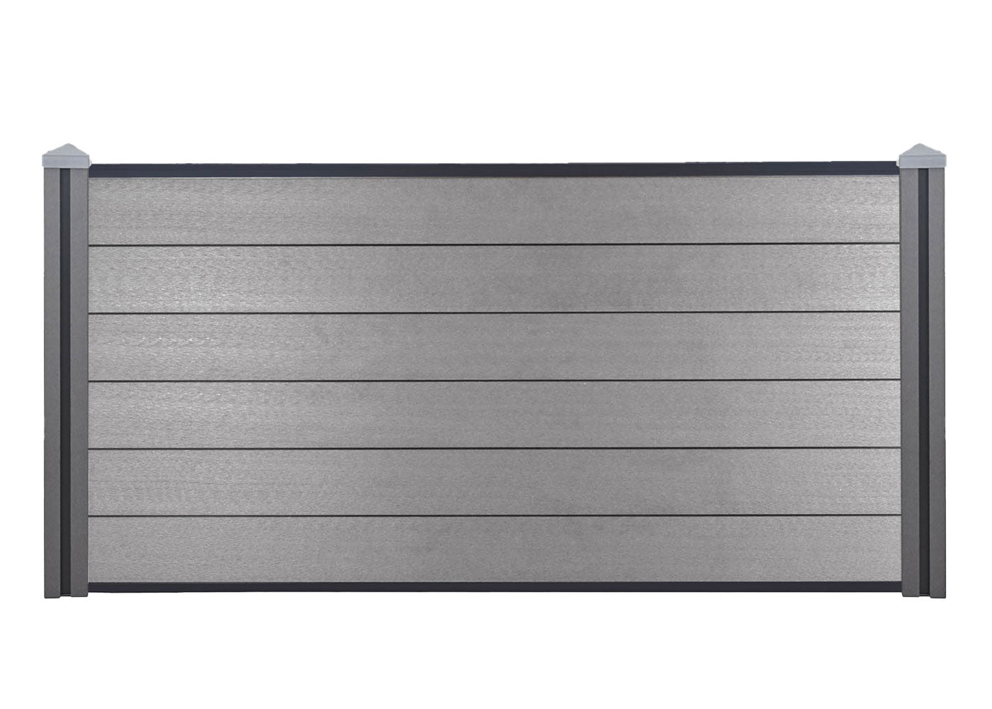 Cosmo Casa - WPC Privacyscherm Sarthe - Windscherm & Basiselement Laag - WPC Paal - Grijs - 1,95 m