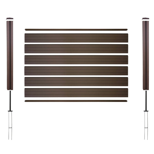 Cosmo Casa - WPC Privacyscherm Sarthe - Windscherm & Basiselement Laag - WPC Paal - Bruin - 1,95 m