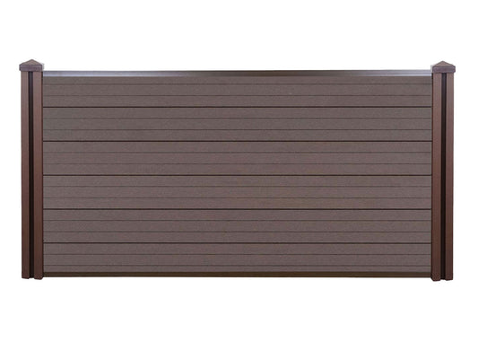 Cosmo Casa - WPC Privacyscherm Sarthe - Windscherm & Basiselement Laag - WPC Paal - Bruin - 1,95 m