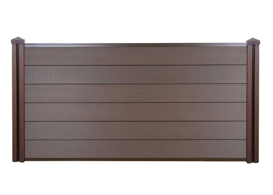 Cosmo Casa - WPC Privacyscherm Sarthe - Windscherm & Basiselement Laag - WPC Paal - Bruin - 1,95 m