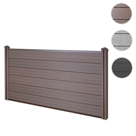 Cosmo Casa - WPC Privacyscherm Sarthe - Windscherm & Basiselement Laag - WPC Paal - Bruin - 1,95 m