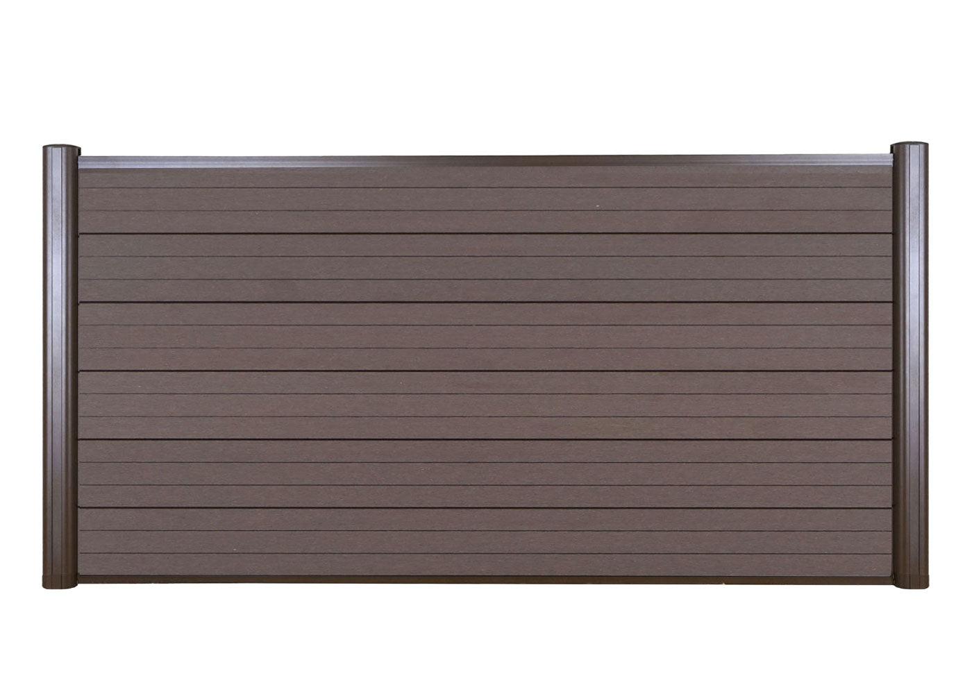 Cosmo Casa - WPC Privacyscherm Sarthe - Windscherm & Laag Basiselement - Aluminium Palen - Bruin - 1,90 m