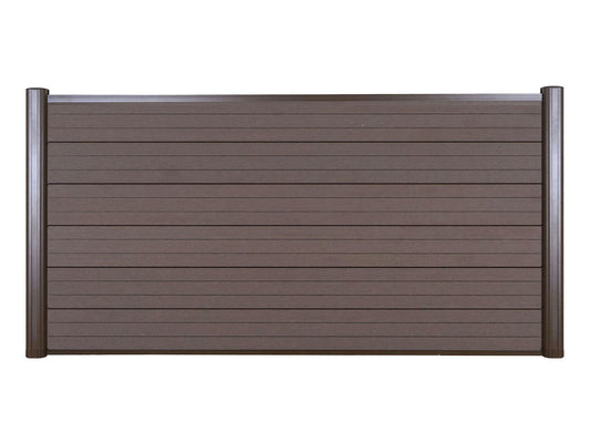 Cosmo Casa - WPC Privacyscherm Sarthe - Windscherm & Laag Basiselement - Aluminium Palen - Bruin - 1,90 m
