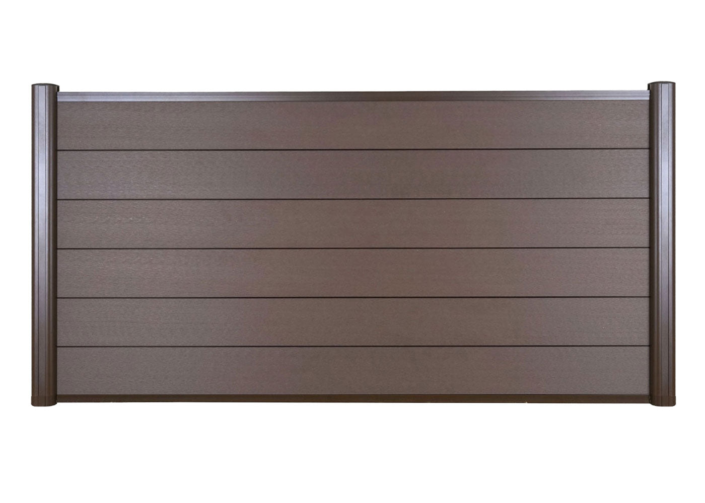 Cosmo Casa - WPC Privacyscherm Sarthe - Windscherm & Laag Basiselement - Aluminium Palen - Bruin - 1,90 m