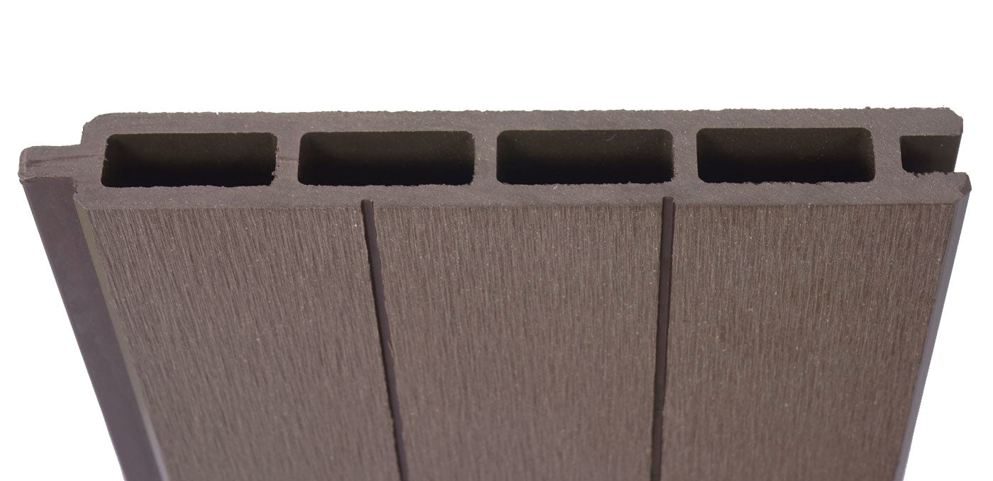 Cosmo Casa - WPC Privacyscherm Sarthe - Windscherm & Laag Basiselement - Aluminium Palen - Bruin - 1,90 m