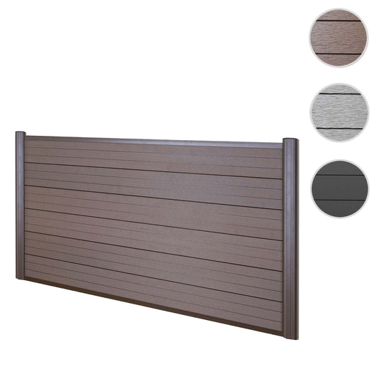 Cosmo Casa - WPC Privacyscherm Sarthe - Windscherm & Laag Basiselement - Aluminium Palen - Bruin - 1,90 m