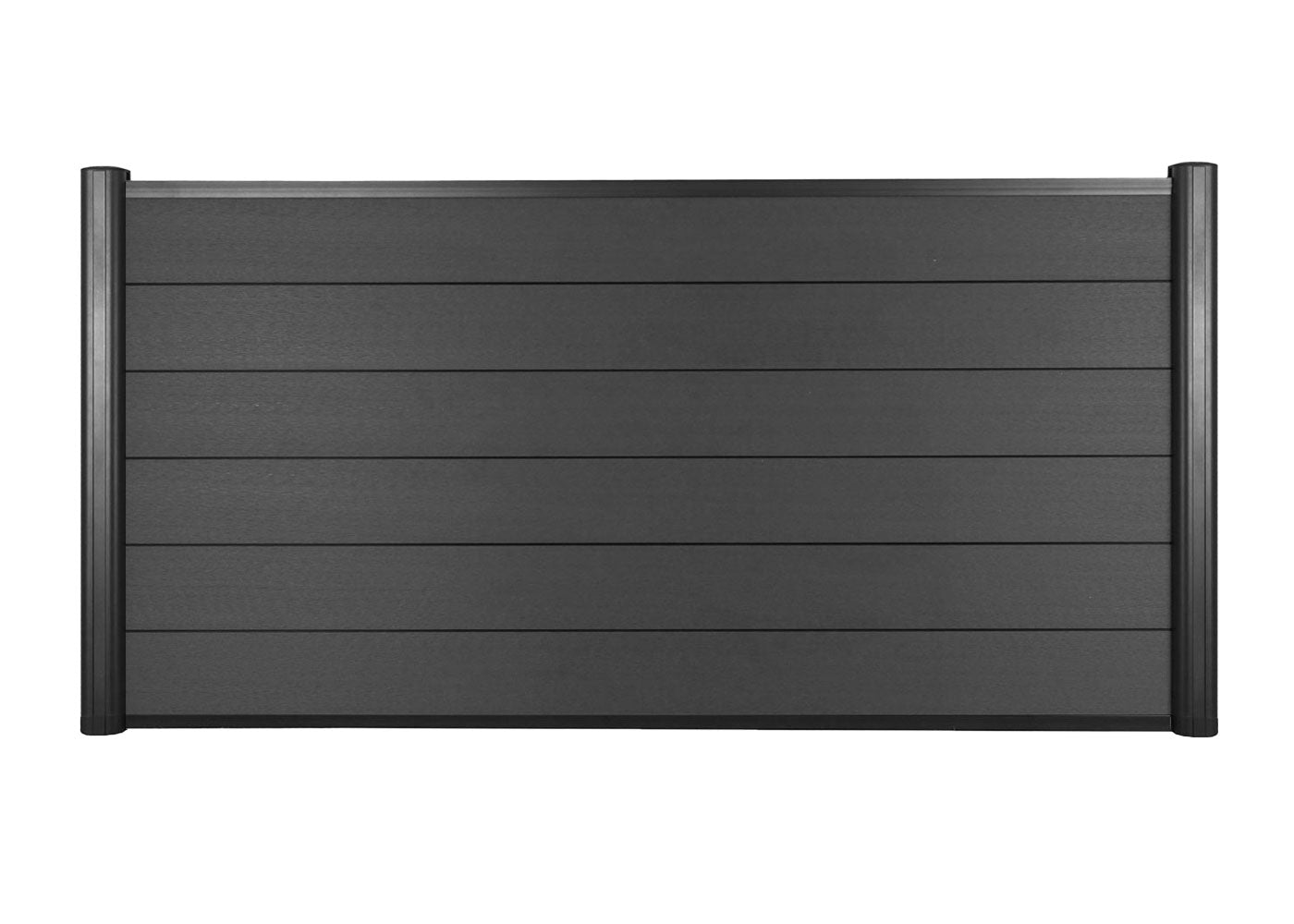 Cosmo Casa - WPC Privacyscherm Sarthe - Windscherm & Laag Basiselement - Aluminium Palen - Antraciet - 1,90 m