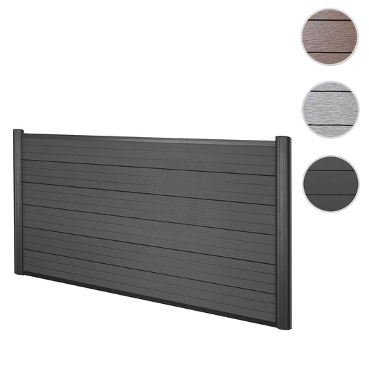 Cosmo Casa - WPC Privacyscherm Sarthe - Windscherm & Laag Basiselement - Aluminium Palen - Antraciet - 1,90 m