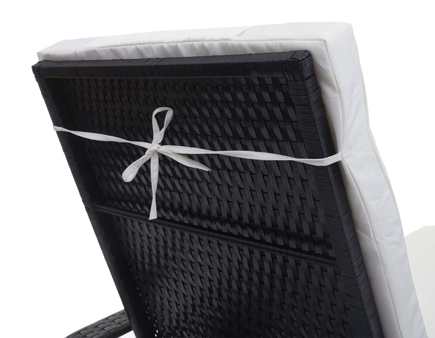 Cosmo Casa - Polyrotan Ligstoel Carrara - Relaxligstoel Tuinligstoel - Aluminium - Antraciet met Beige Kussen