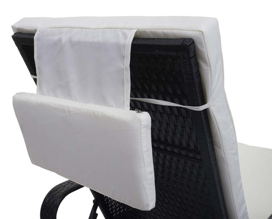 Cosmo Casa - Polyrotan Ligstoel Carrara - Relaxligstoel Tuinligstoel - Aluminium - Antraciet met Beige Kussen