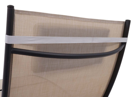 Cosmo Casa - Savannah Ligstoel - Relaxstoel - Tuinligstoel - Polyrotan - Antraciet met Crèmewitte Hoes