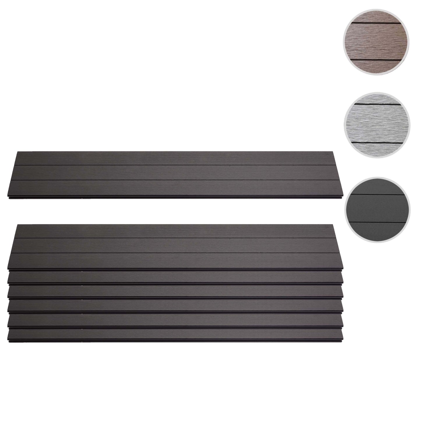 Cosmo Casa - Set van 7 Lamellen voor WPC Privacyscherm Sarthe - Windbeschermingsplanken & FSC-gecertificeerd - WPC - Antraciet - 90 cm