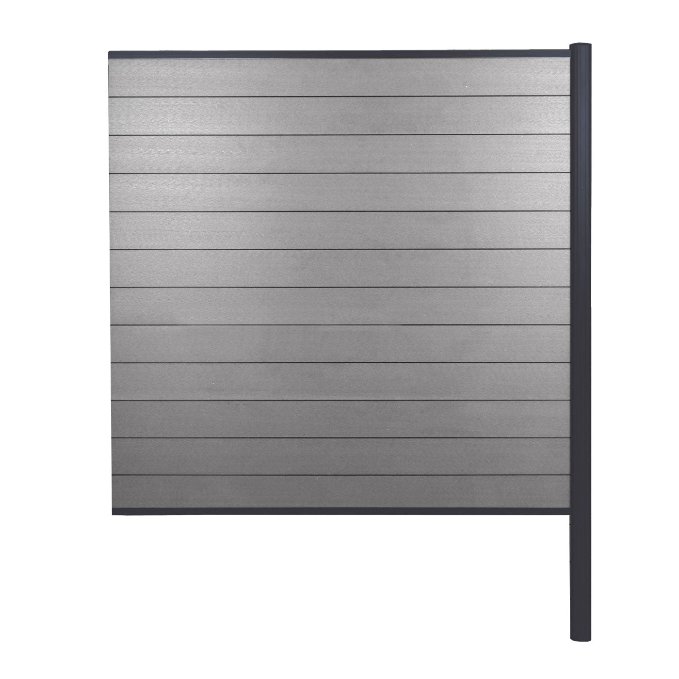 Cosmo Casa - WPC Privacyscherm Sarthe - Windscherm & Verlengelement - Aluminium Palen om in Beton te Plaatsen - Grijs - 1,85 m