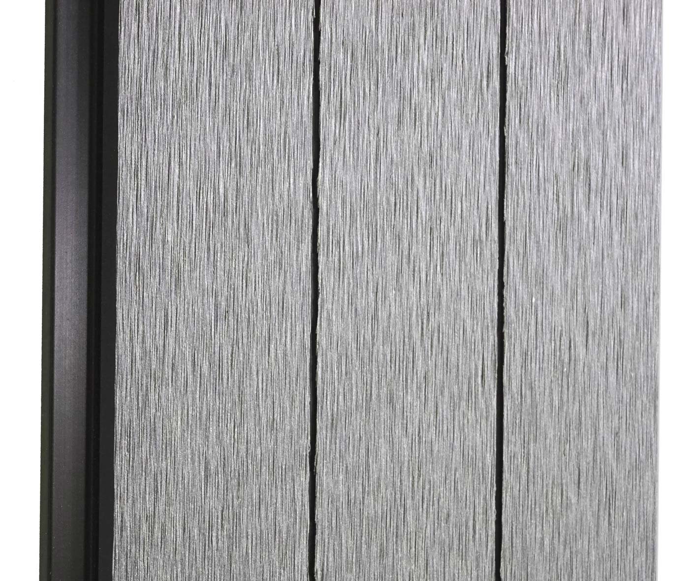 Cosmo Casa - WPC Privacyscherm Sarthe - Windscherm & Smal Aanbouwelement - Aluminium Palen om in Beton te Plaatsen - Grijs - 0,95 m