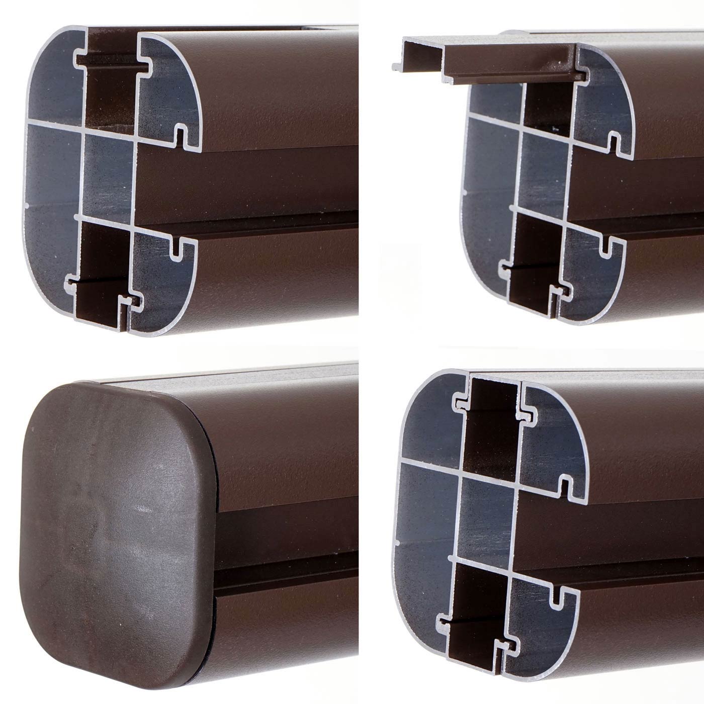 Cosmo Casa - Aluminium Paal Sarthe WPC Hekwerk - Zuilpaal & Insteeksysteem - Aluminium - Bruin - 240 cm