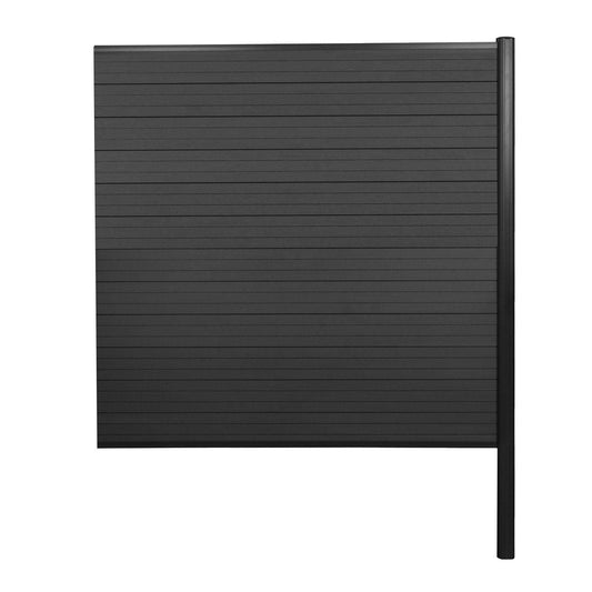 Cosmo Casa - WPC Privacyscherm Sarthe - Windscherm & Verlengelement - Aluminium Palen om in Beton te Plaatsen - Antraciet - 1,85 m