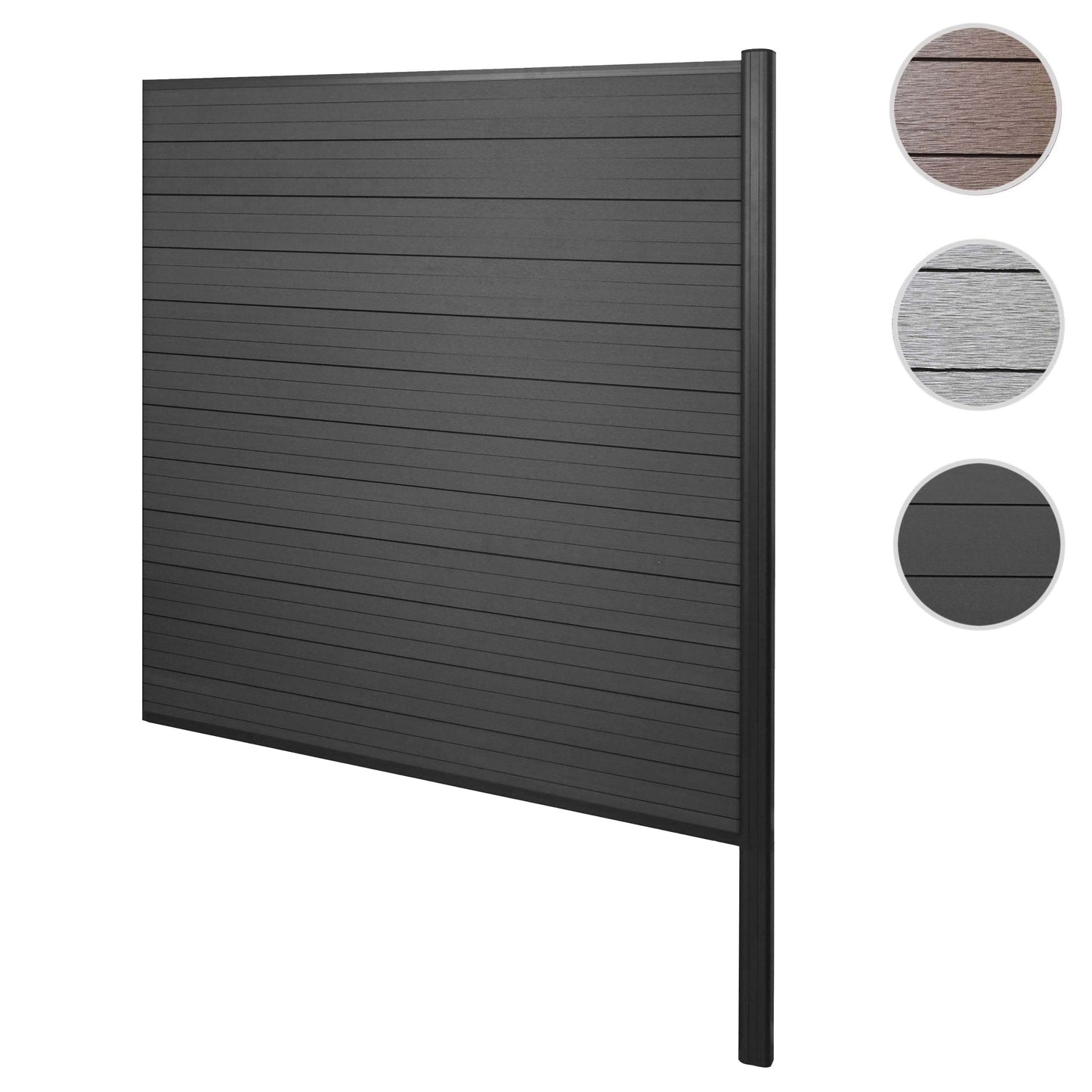 Cosmo Casa - WPC Privacyscherm Sarthe - Windscherm & Verlengelement - Aluminium Palen om in Beton te Plaatsen - Antraciet - 1,85 m