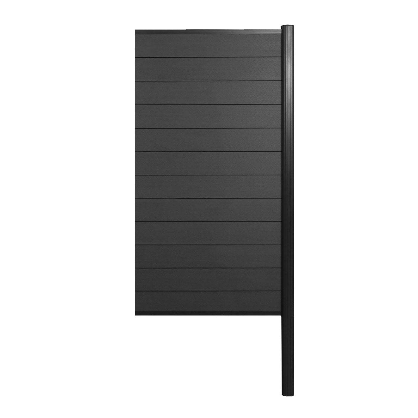 Cosmo Casa - WPC Privacyscherm Sarthe - Windscherm & Smal Aanbouwelement - Aluminium Palen om in Beton te Plaatsen - Antraciet - 0,95 m