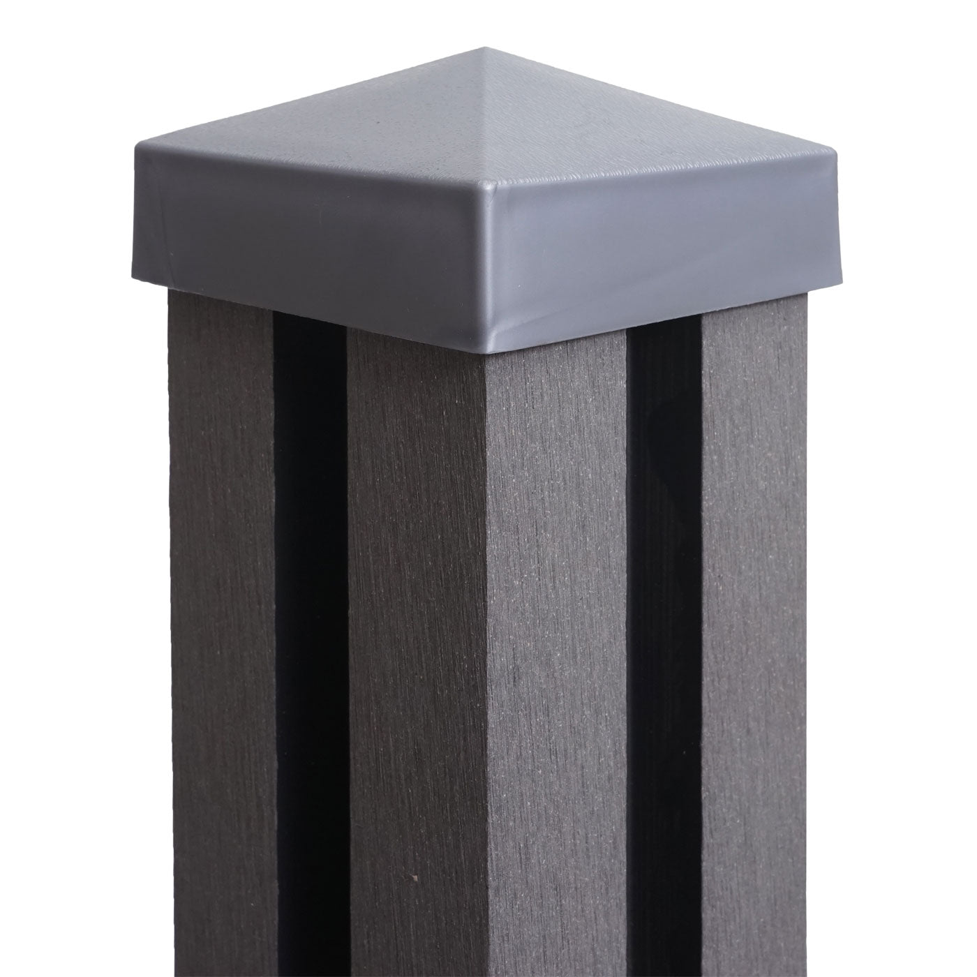 Cosmo Casa - WPC paal Sarthe - Hekwerk zuilpaal insteeksysteem - WPC - Grijs - 240 cm