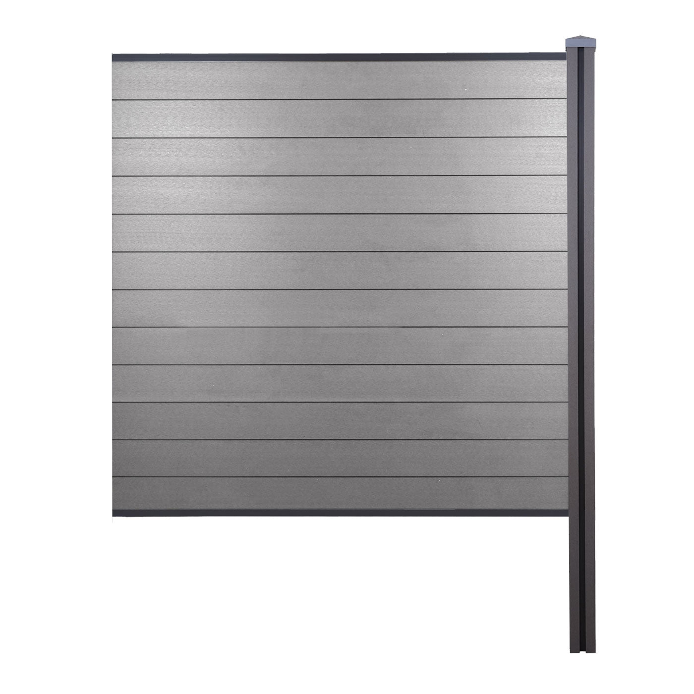 Cosmo Casa - Privacyscherm Sarthe - Windscherm met paal voor inbeton - WPC - Grijs - Verlengelement 188 cm