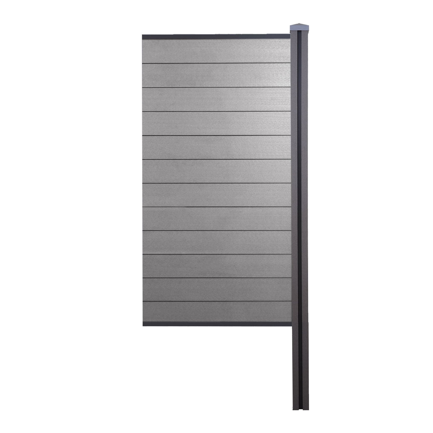 Cosmo Casa - Privacyscherm - Smal aanbouwelement - WPC - Grijs - 98 cm