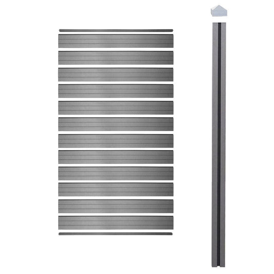 Cosmo Casa - Privacyscherm - Smal aanbouwelement - WPC - Grijs - 98 cm