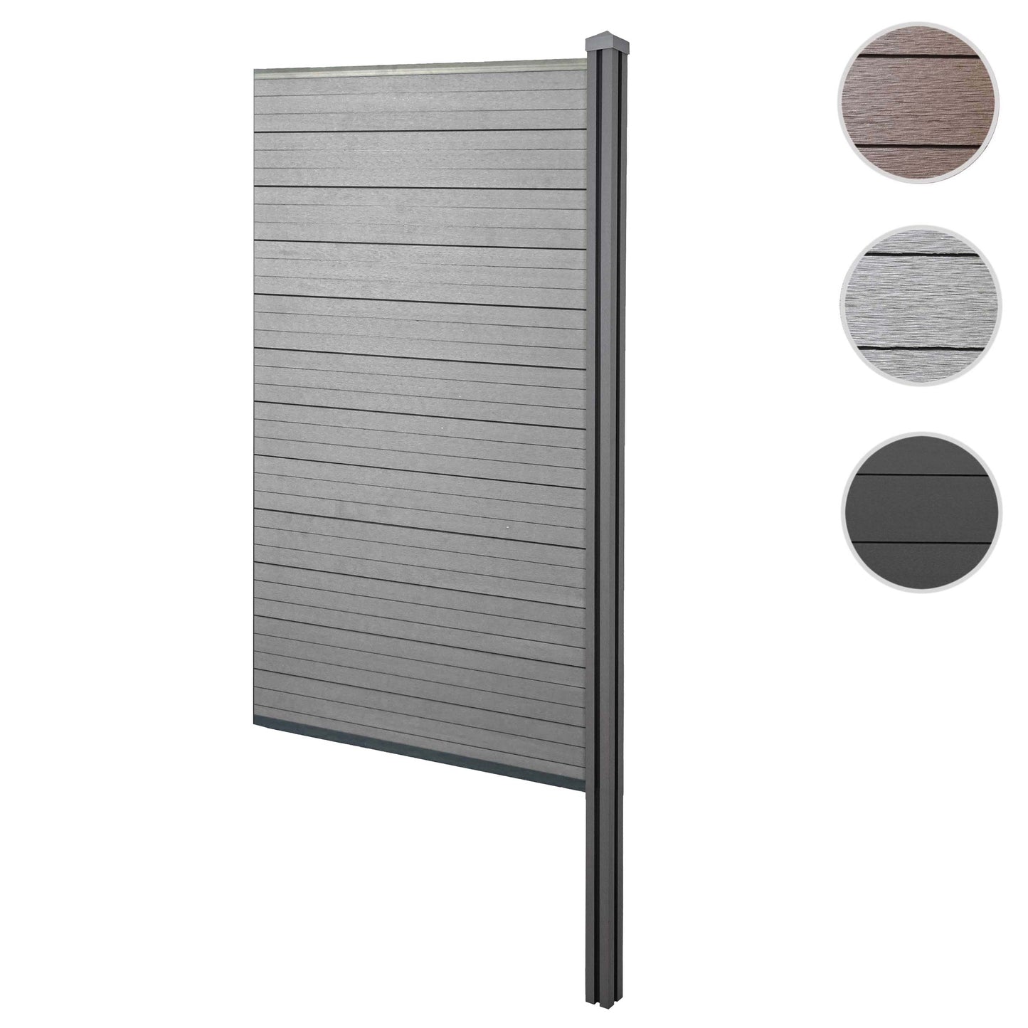 Cosmo Casa - Privacyscherm - Smal aanbouwelement - WPC - Grijs - 98 cm