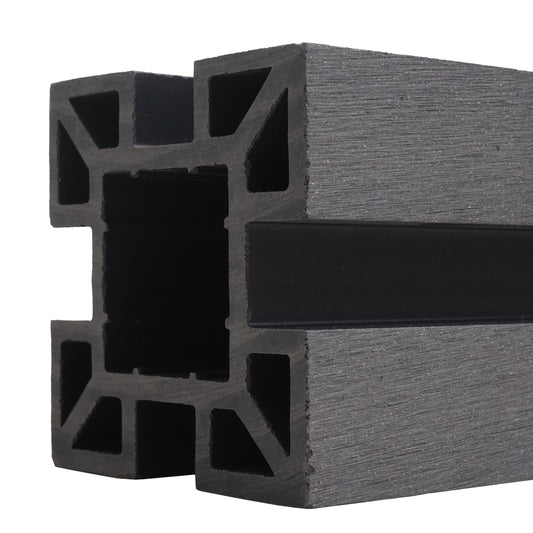 Cosmo Casa - WPC paal Sarthe - Hekwerk zuilpaal insteeksysteem - WPC - Grijs - 240 cm