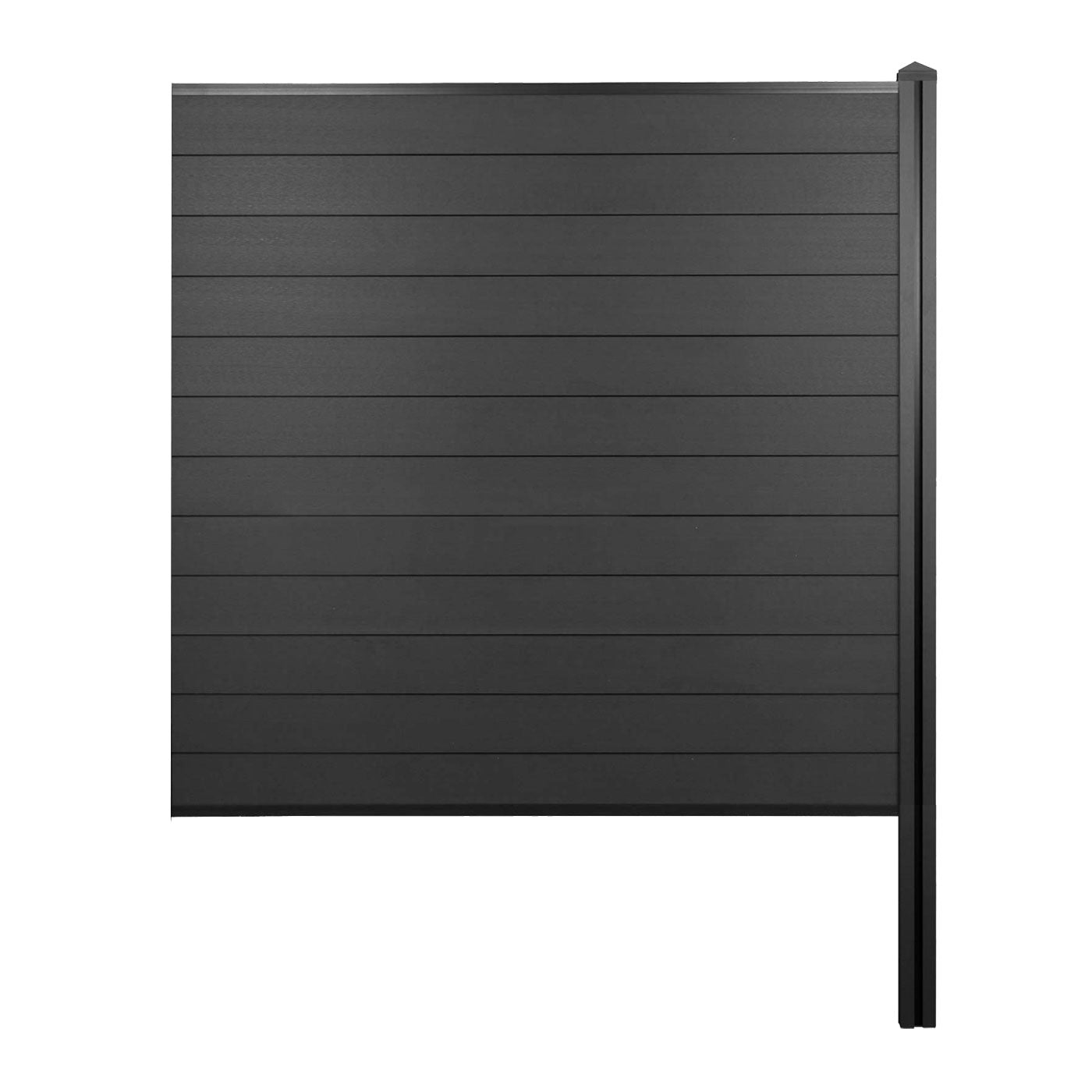 Cosmo Casa - Privacyscherm Sarthe - Windscherm met paal voor inbeton - WPC - Antraciet - Verlengelement 188 cm