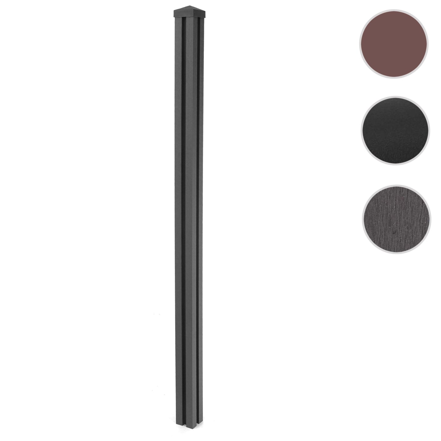 Cosmo Casa - WPC Paal Sarthe WPC Hekwerk - Zuilpaal & Insteeksysteem - WPC - Antraciet - 240 cm