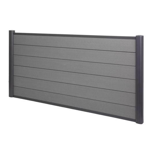 Cosmo Casa - Aluminium Paal Sarthe WPC Hekwerk - Zuilpaal & Insteeksysteem - Aluminium - Grijs - 98 cm