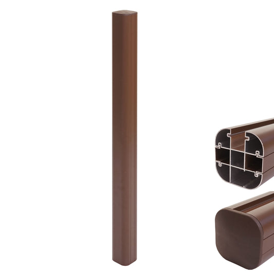 Cosmo Casa - Aluminium Paal Sarthe WPC Hekwerk - Zuilpaal & Insteeksysteem - Aluminium - Bruin - 98 cm