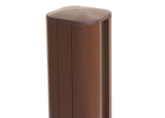 Cosmo Casa - Aluminium Paal Sarthe WPC Hekwerk - Zuilpaal & Insteeksysteem - Aluminium - Bruin - 98 cm